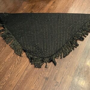 Black and Gold Fringed Shawl